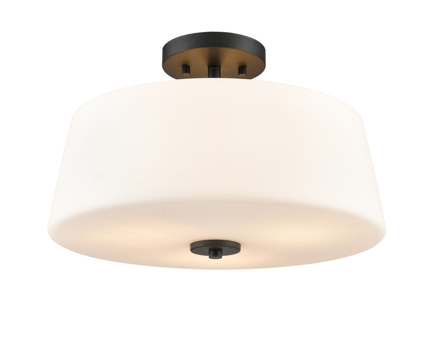 Millennium 214103-MB Three Light Semi-Flush Mount, Matte Black