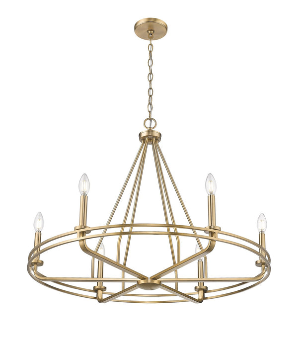 Millennium 21606-VB Six Light Chandelier, Vintage Brass