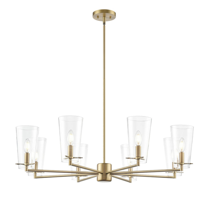 Millennium 217008-VB Eight Light Chandelier, Vintage Brass