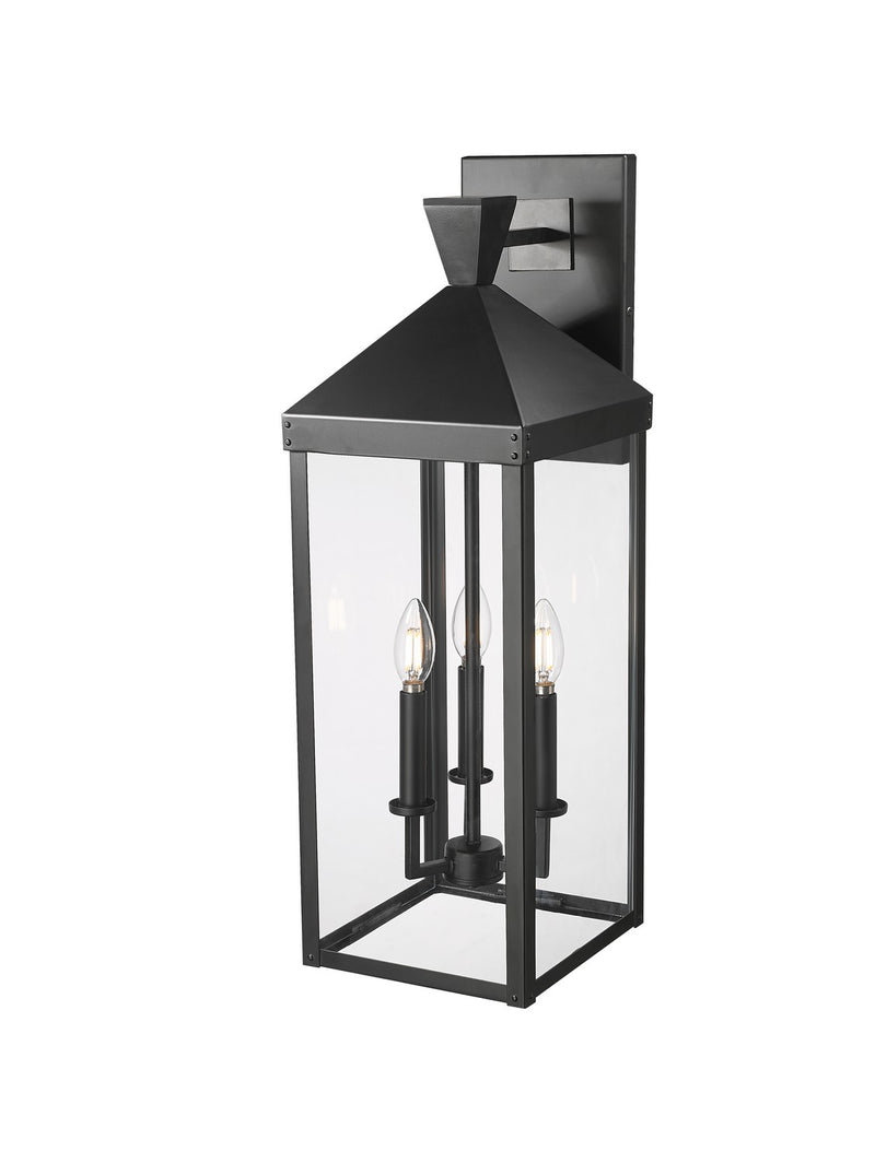 Millennium 22903-PBK Three Light Outdoor Wall Sconce, PaintedÃÂ Black
