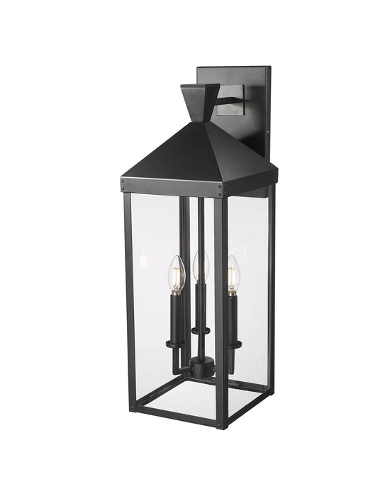 Millennium 22903-PBK Three Light Outdoor Wall Sconce, PaintedÃÂ Black