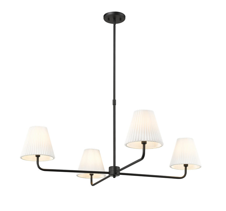 Millennium 25104-MB Four Light Chandelier, Matte Black