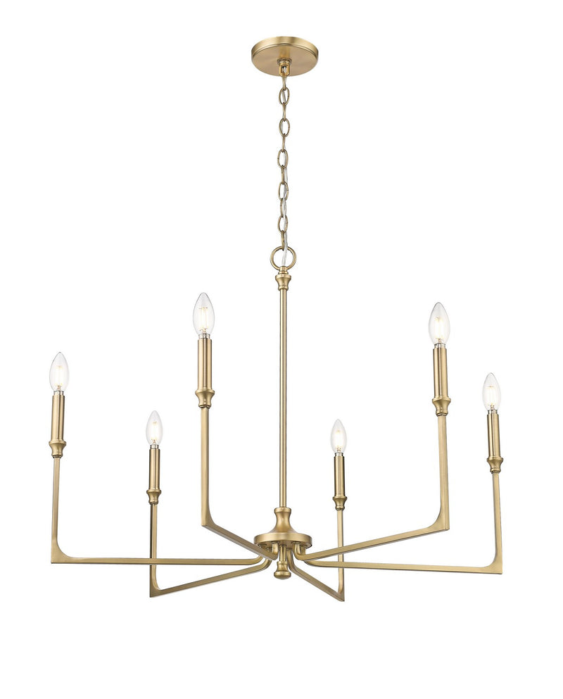 Millennium 25306-VB Six Light Chandelier, Vintage Brass