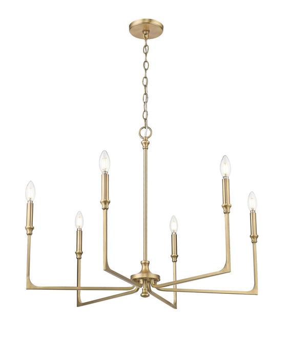 Millennium 25306-VB Six Light Chandelier, Vintage Brass