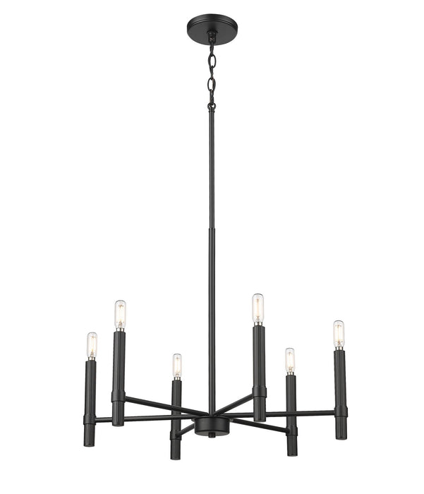 Millennium 25606-MB Six Light Chandelier, Matte Black