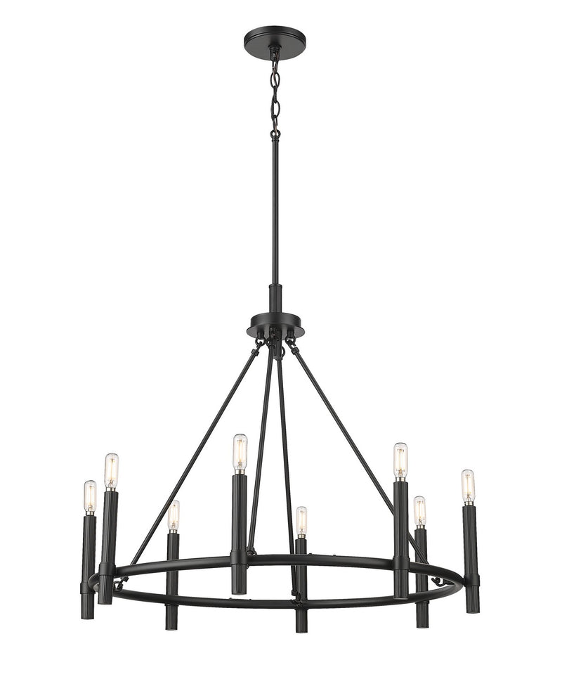Millennium 25608-MB Eight Light Chandelier, Matte Black