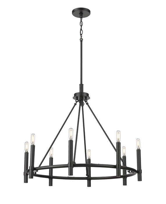Millennium 25608-MB Eight Light Chandelier, Matte Black