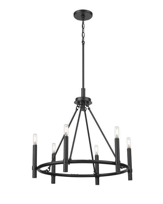 Millennium 25656-MB Six Light Chandelier, Matte Black