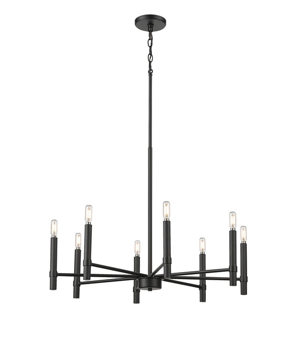 Millennium 25708-MB Eight Light Chandelier, Matte Black
