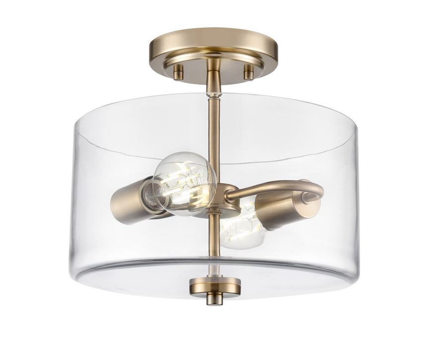 Millennium 2710-MG Two Light Semi-Flush Mount, Modern Gold