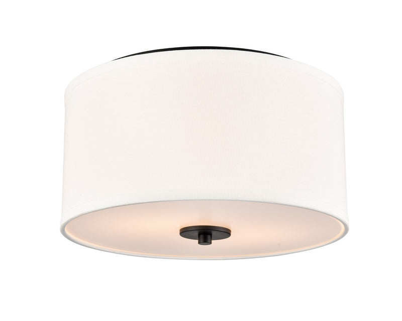 Millennium 41002-MB Two Light Flushmount, Matte Black