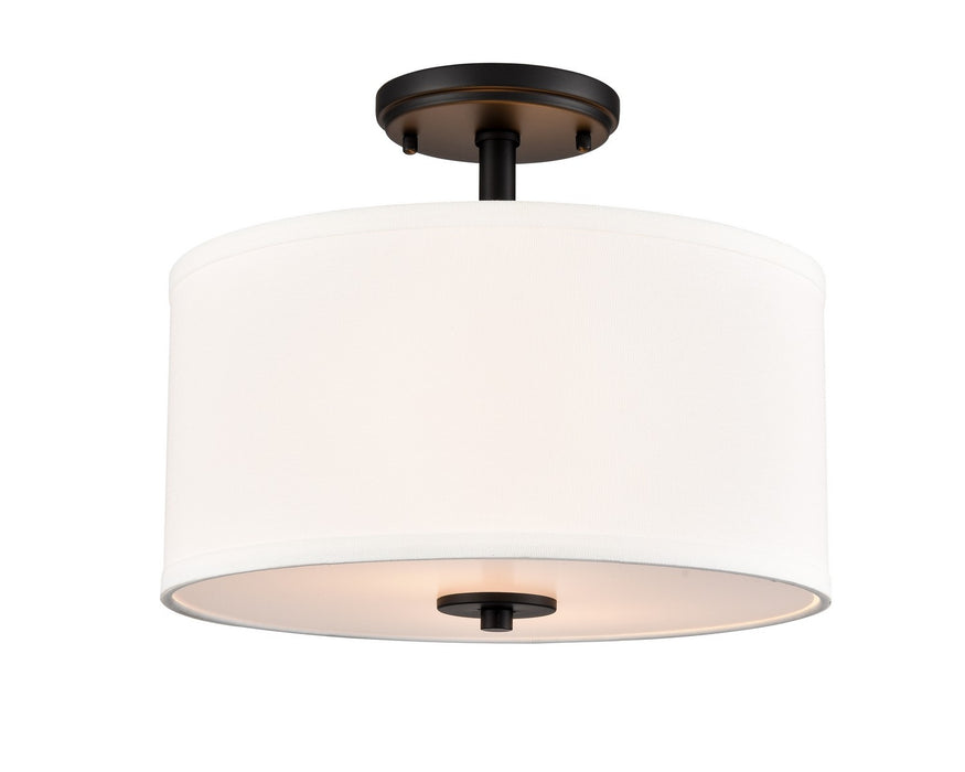 Millennium 41102-MB Two Light Semi-Flush Mount, Matte Black
