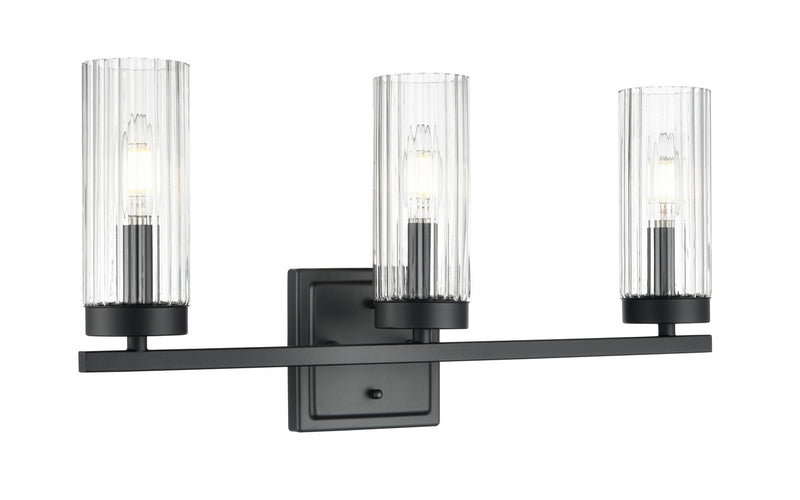 Millennium 46003-MB Three Light Vanity, Matte Black