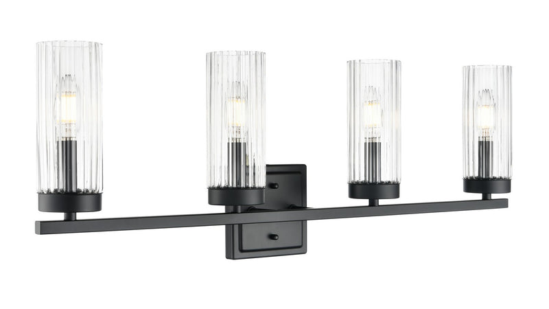 Millennium 46004-MB Four Light Vanity, Matte Black