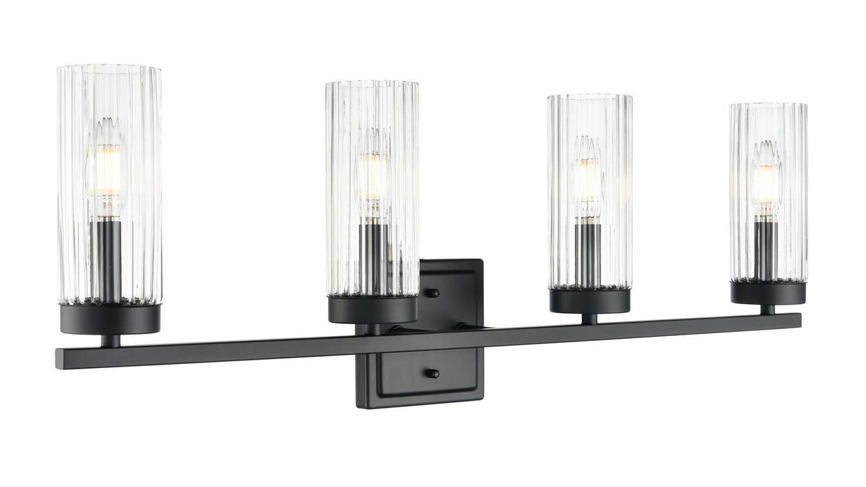 Millennium 46004-MB Four Light Vanity, Matte Black