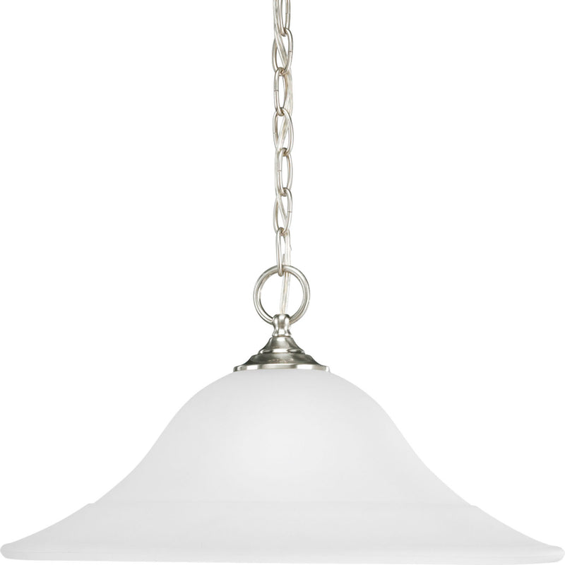 Progress Lighting P5095-09 One Light Pendant, Brushed Nickel