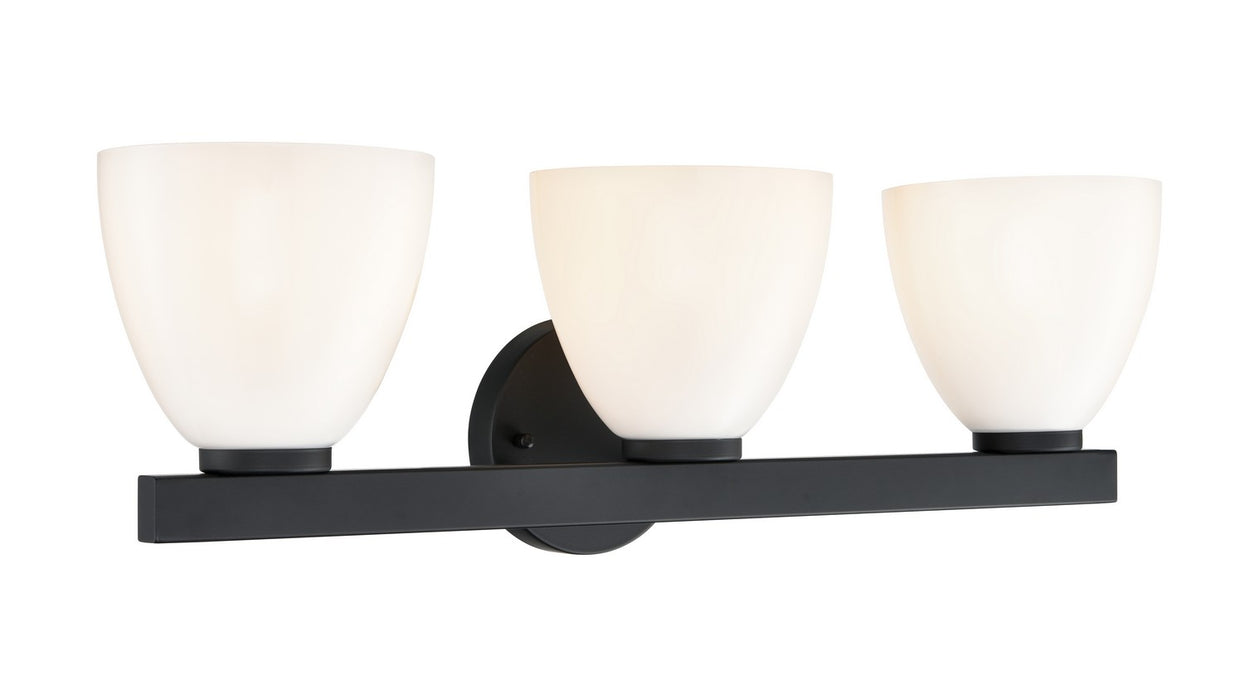 Millennium 49003-MB Three Light Vanity, Matte Black