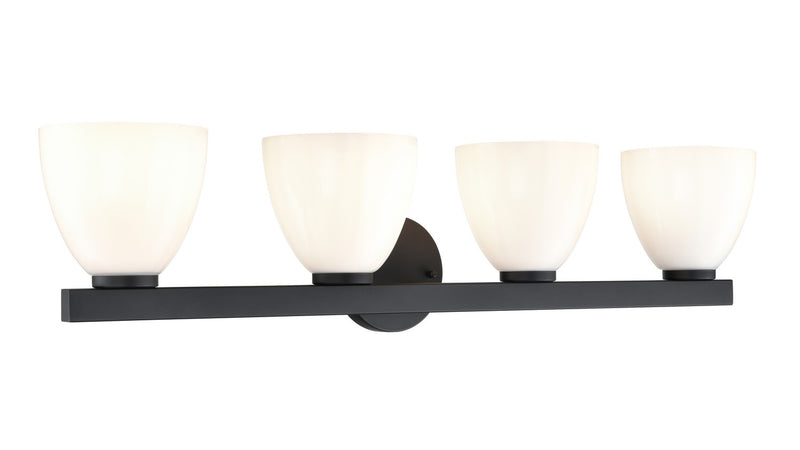 Millennium 49004-MB Four Light Vanity, Matte Black