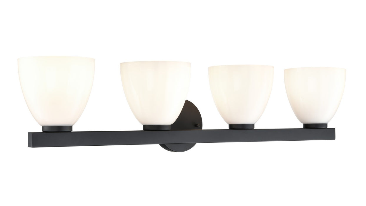 Millennium 49004-MB Four Light Vanity, Matte Black
