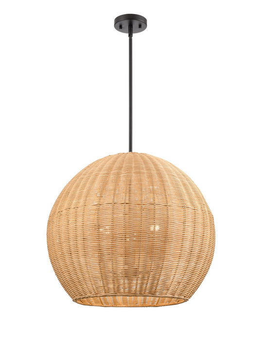 Millennium 9025-NAT Three Light Pendant, Matte Black