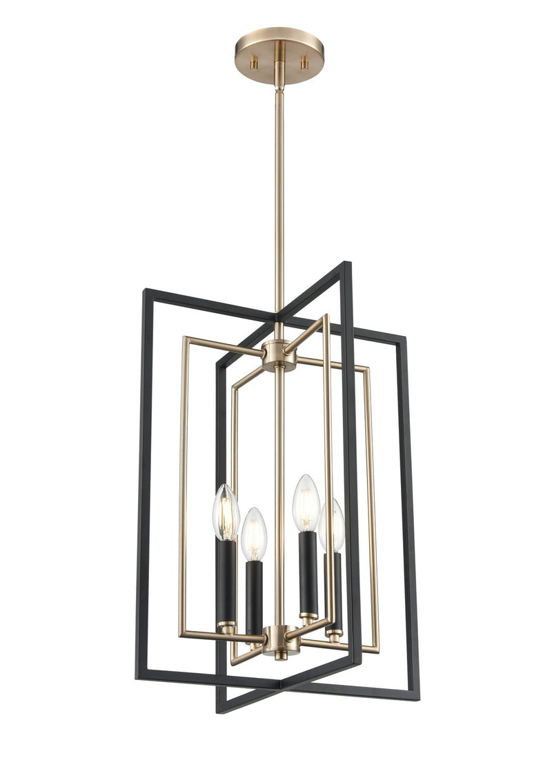 Millennium 91704-MB/MG Four Light Pendant, Matte Black