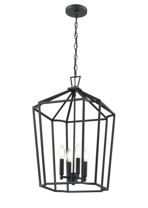 Millennium 91804-TBK Four Light Chandelier, Textured Black