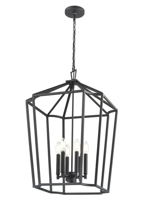 Millennium 91806-TBK Six Light Chandelier, Textured Black