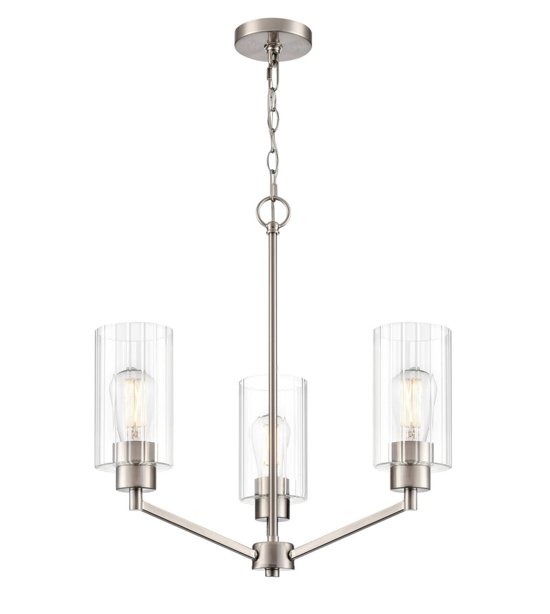 Millennium 9513-BN Three Light Chandelier, Brushed Nickel