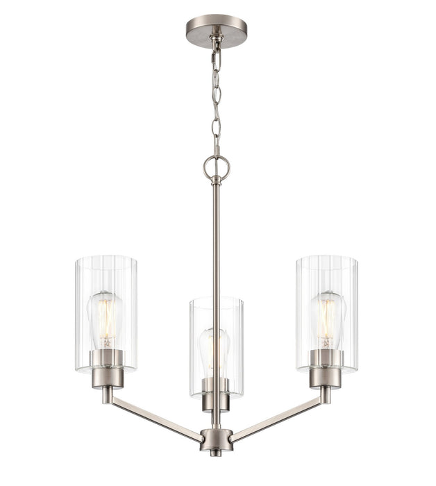 Millennium 9513-BN Three Light Chandelier, Brushed Nickel