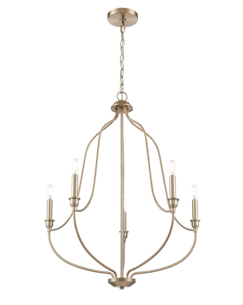 Millennium 98005-MG Five Light Chandelier, Modern Gold
