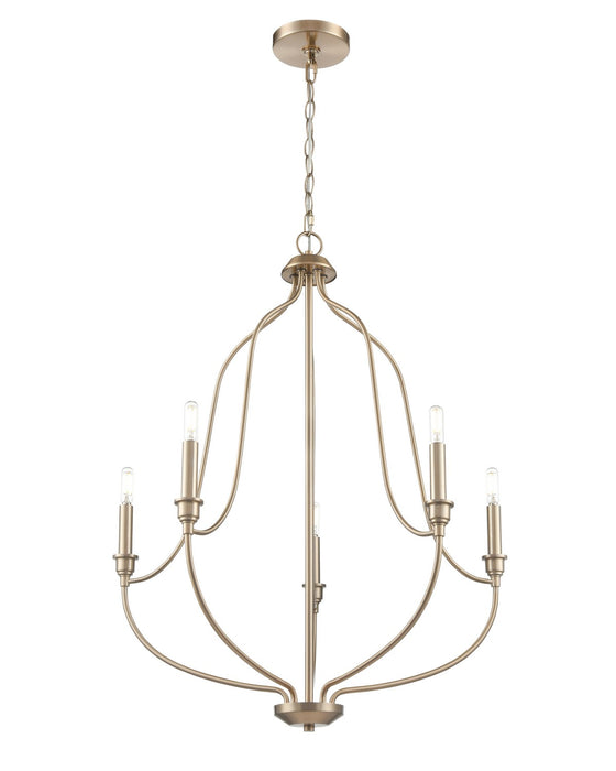 Millennium 98005-MG Five Light Chandelier, Modern Gold