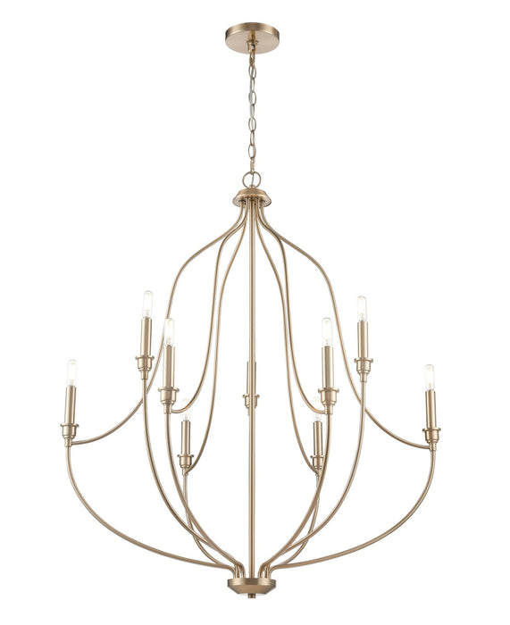 Millennium 98009-MG Nine Light Chandelier, Modern Gold