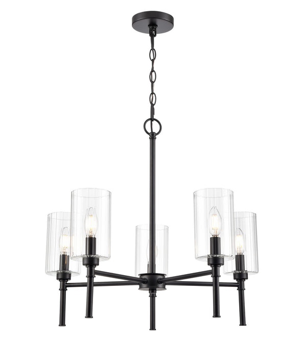 Millennium 9915-MB Five Light Chandelier, Matte Black