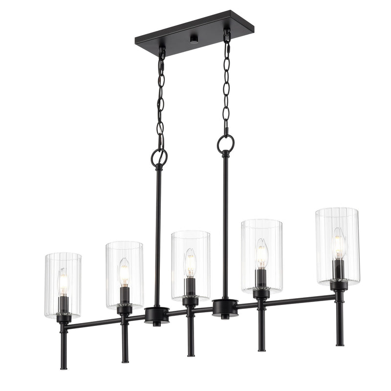 Millennium 9925-MB Five Light Chandelier, Matte Black