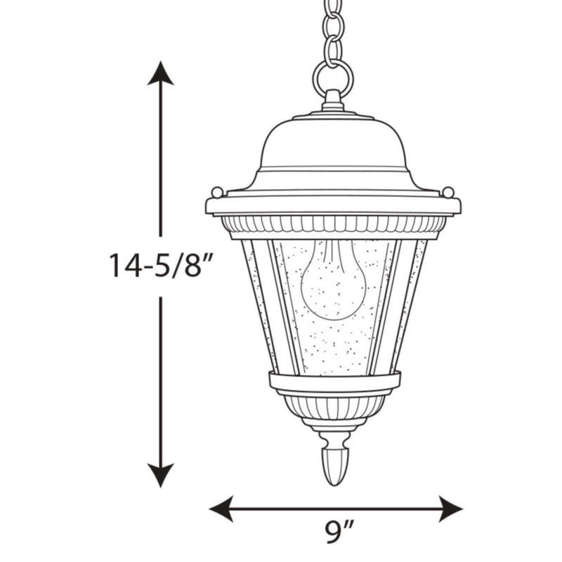 Progress Lighting P5530-31 One Light Hanging Lantern, Textured Black