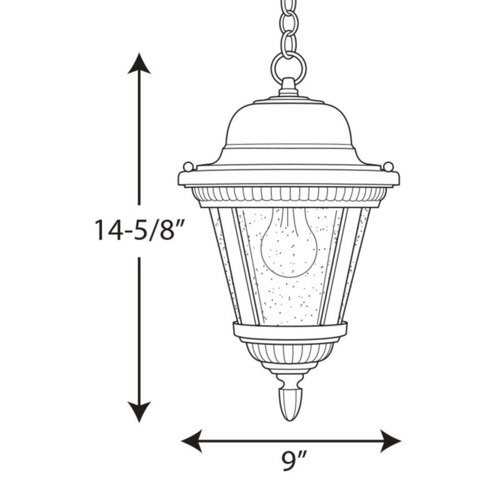 Progress Lighting P5530-31 One Light Hanging Lantern, Textured Black