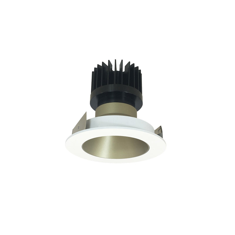 Nora Lighting NIO-4RNDCCDXCHMPW/HL LED Reflector, Champagne Haze Reflector / Matte Powder White Flange
