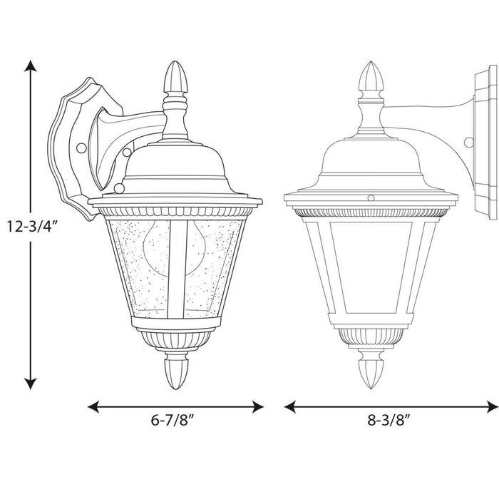 Progress Lighting P5862-31 One Light Wall Lantern, Textured Black