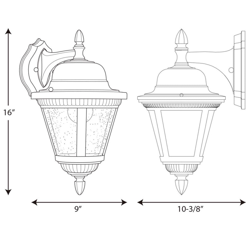 Progress Lighting P5863-31 One Light Wall Lantern, Textured Black