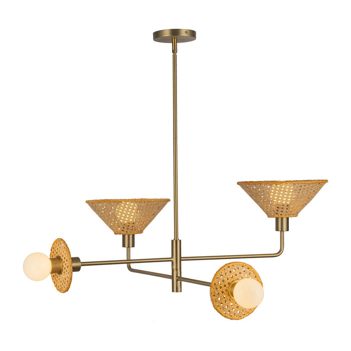 Alora CH432438BG Four Light Chandelier, Brushed Gold