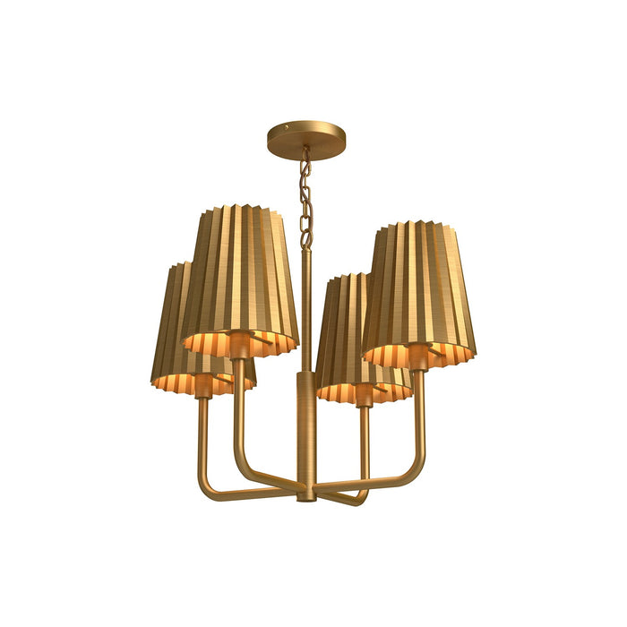 Alora CH528423AG Four Light Chandelier, Aged Gold