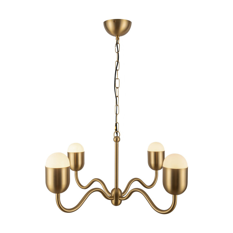 Alora CH558427BGOP Four Light Chandelier, Brushed Gold/Opal Glass