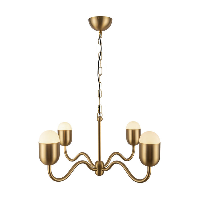 Alora CH558427BGOP Four Light Chandelier, Brushed Gold/Opal Glass