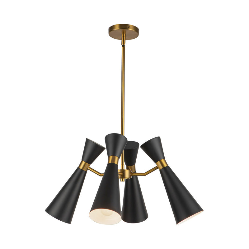 Alora CH574424MBAG Four Light Chandelier, Matte Black/Aged Gold
