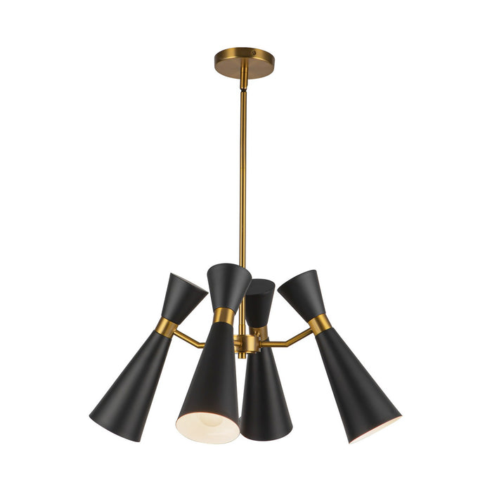 Alora CH574424MBAG Four Light Chandelier, Matte Black/Aged Gold