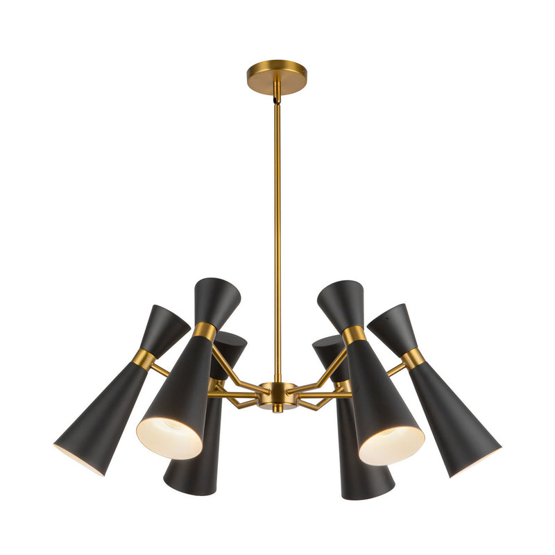 Alora CH574632MBAG Six Light Chandelier, Matte Black/Aged Gold