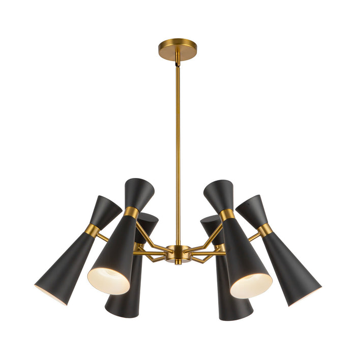Alora CH574632MBAG Six Light Chandelier, Matte Black/Aged Gold