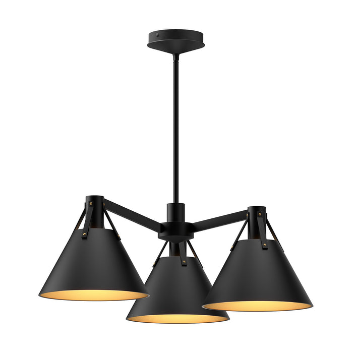 Alora CH584525MB Three Light Chandelier, Matte Black