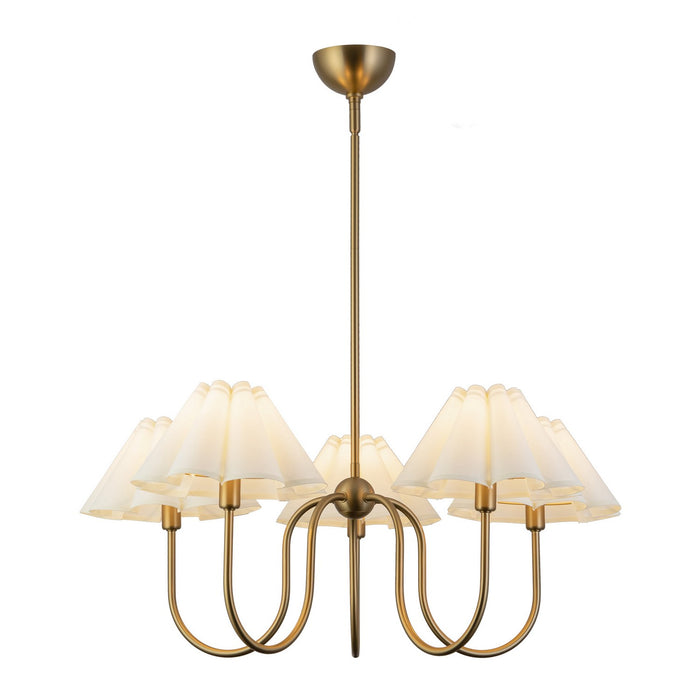 Alora CH610530BGFW Five Light Chandelier, Brushed Gold/Folded White