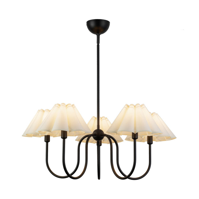 Alora CH610530MBFW Five Light Chandelier, Matte Black/Folded White